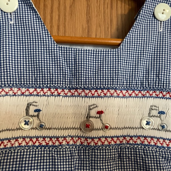 Vintage handmade blue gingham bicycle decal jon jon johnny - Picture 3 of 9